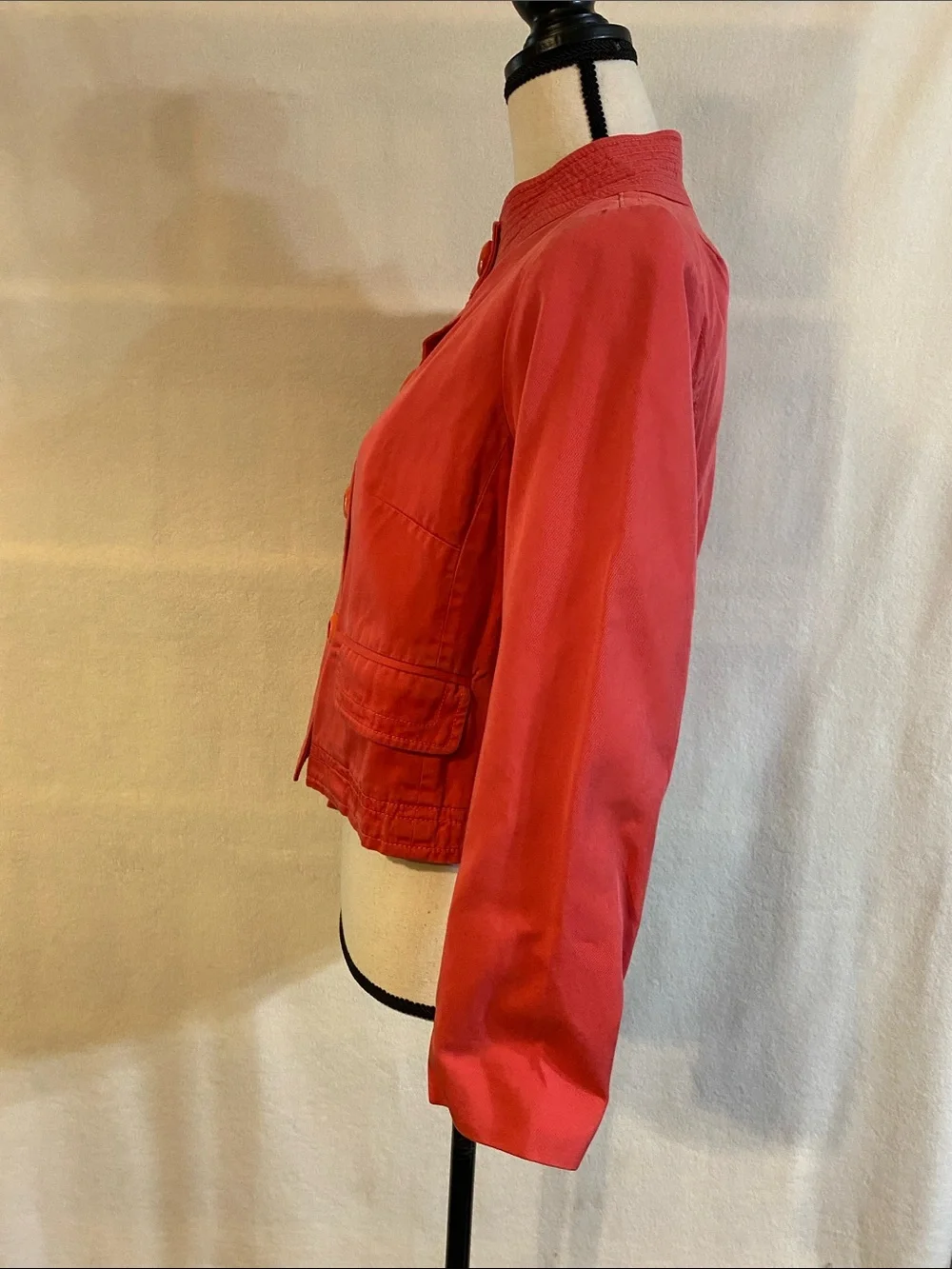 J. Crew strawberry ice pink cotton twill cropped chino Colette jacket